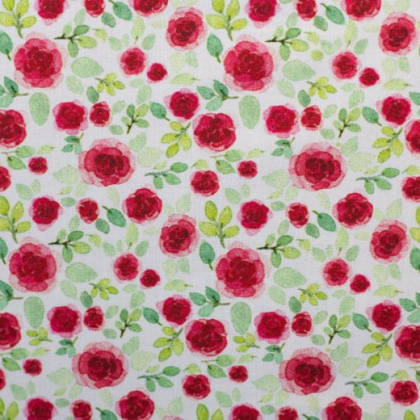 Swafing Baumwolle kl. Rosenblüten auf Weiß